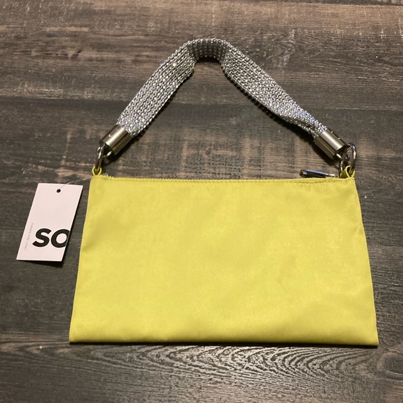 SO new with tags green satin shoulder bag - Picture 1 of 7